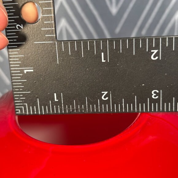 Red Blow Glass Globe Vase with White Interior Handcrafted Art Glass Home Decor - Picture 11 of 12